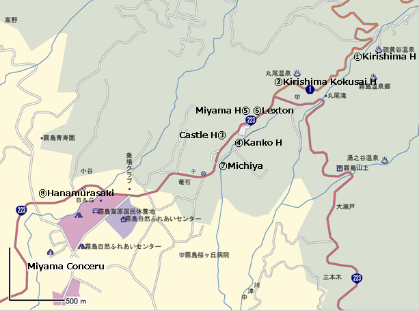 Map around Kirishima